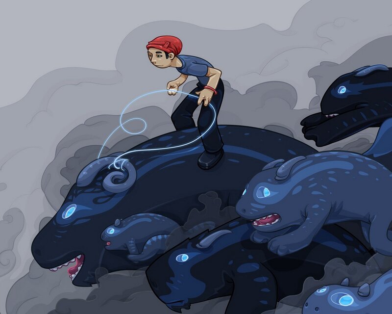 Boy on Monster