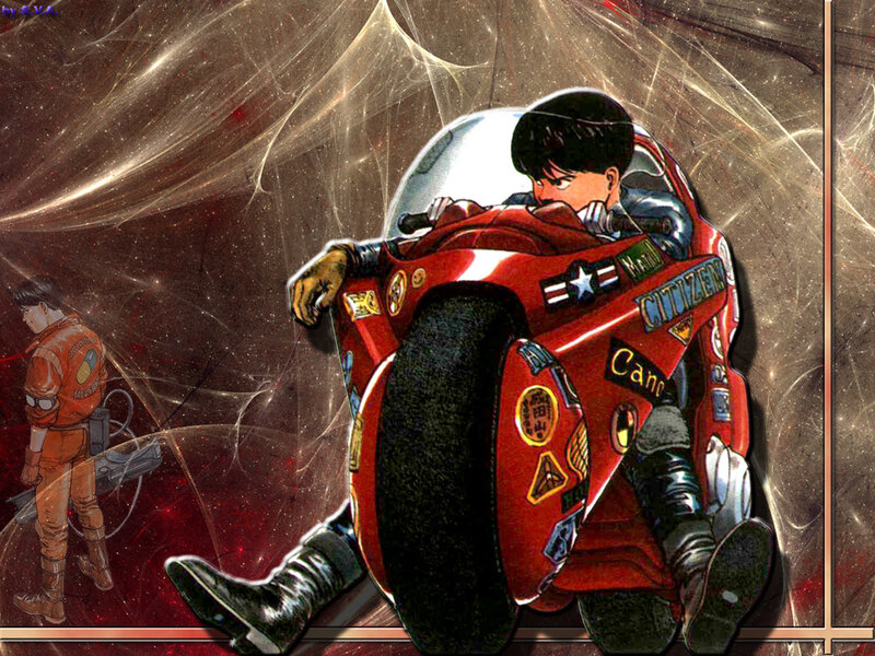 Boy on Red Motorcycle — Dramatic