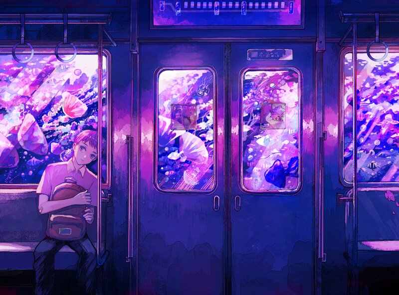 Boy on Subway Train