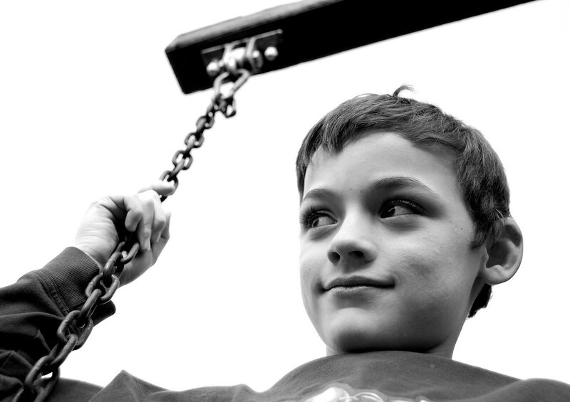 Boy on Swing — Black