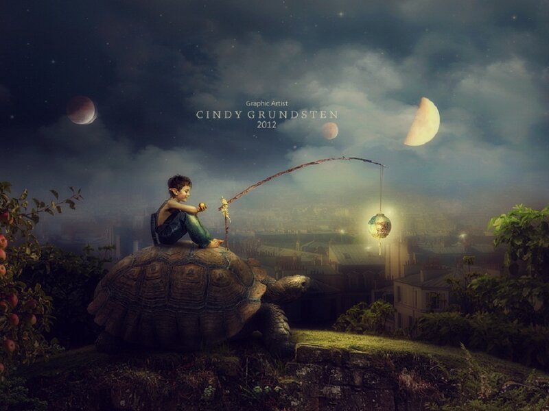 Boy on Turtle