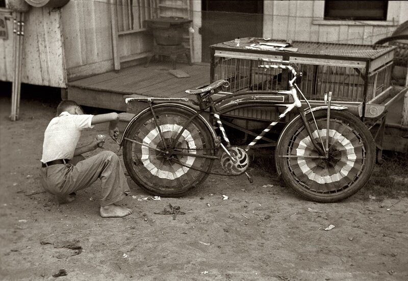 Boy Painting Bicycle