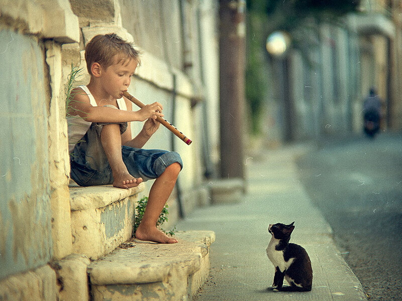 Boy Playing Flute