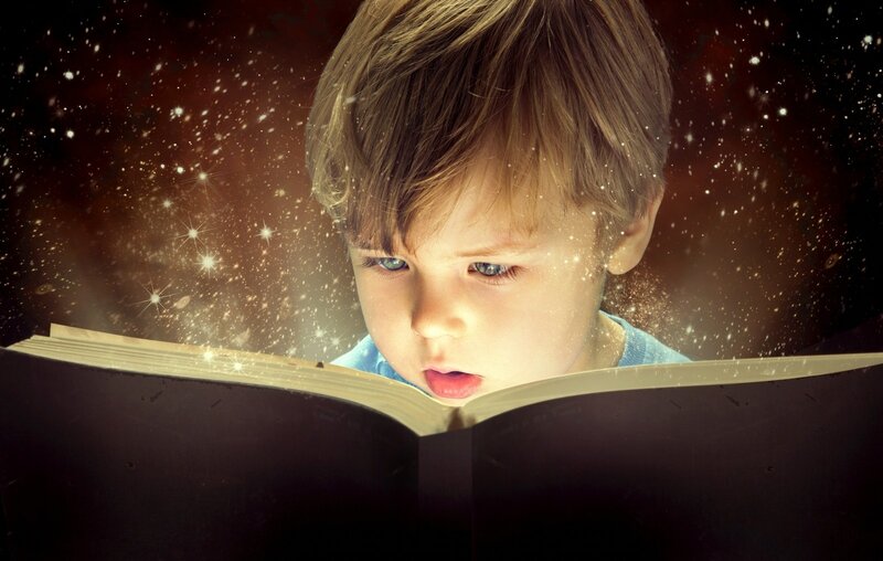 Boy Reading Book — Brown, Magical