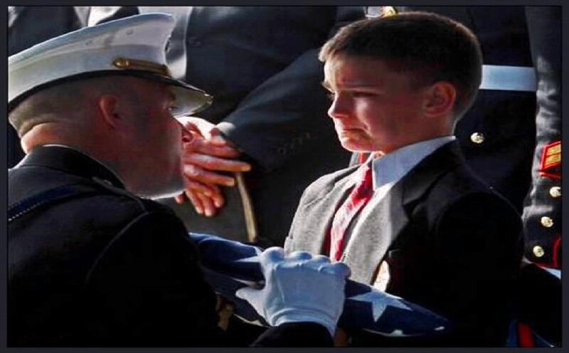 Boy Receiving Flag