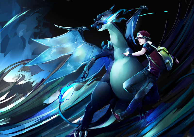 Boy Riding a Dragon — Blue