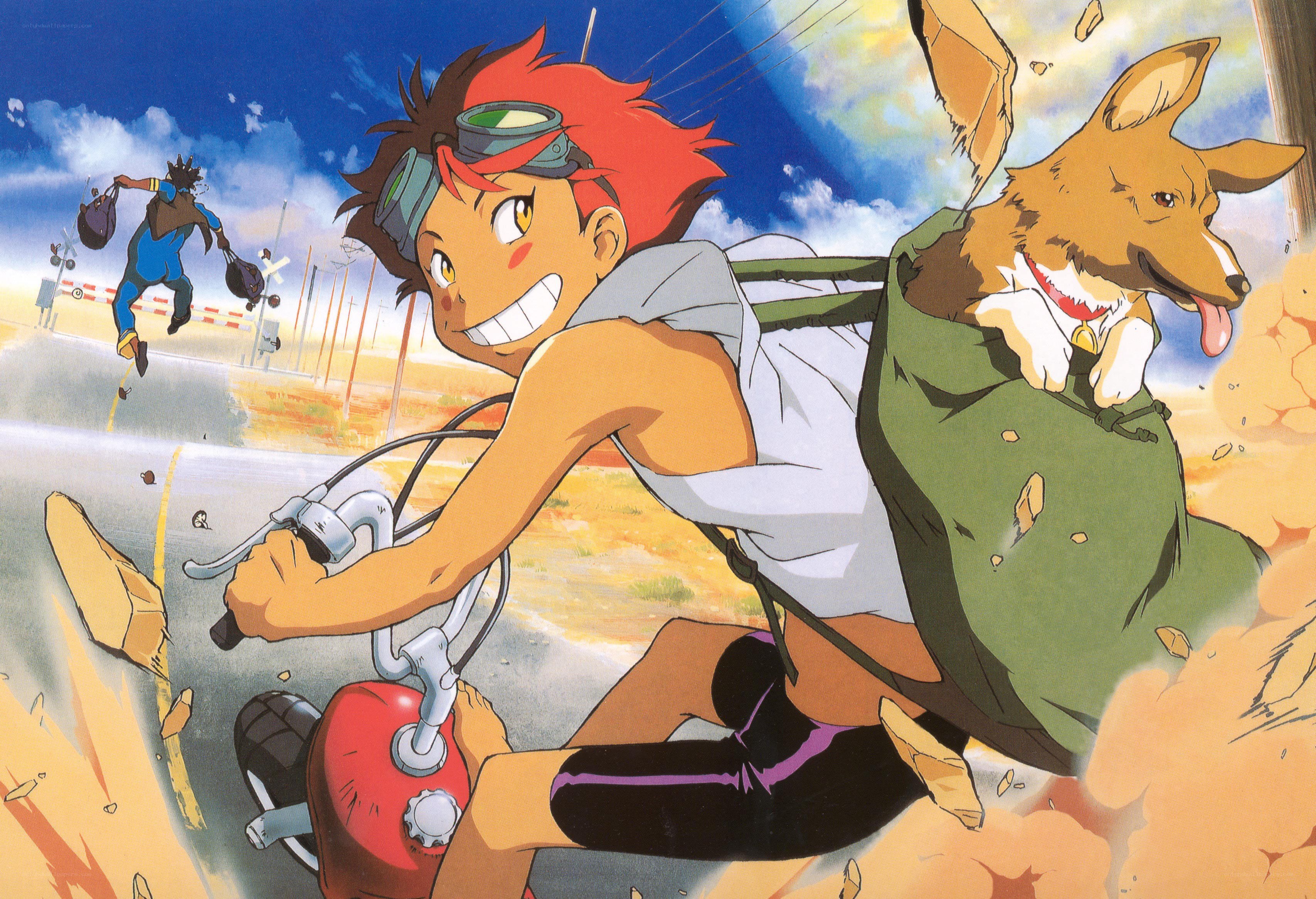 boy riding bike with dog