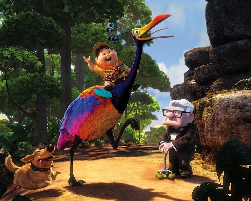 Boy Riding Bird — Green, Adventurous