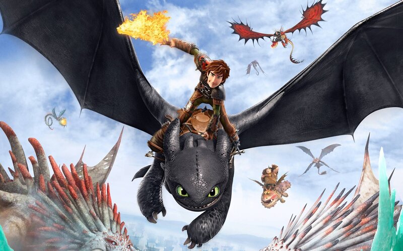 Boy Riding Black Dragon — Adventurous, Afternoon, 3d Render