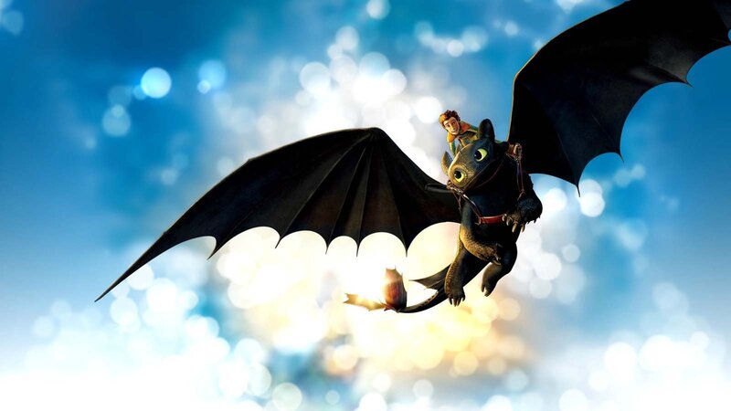 Boy Riding Black Dragon — Blue, Adventurous, Afternoon, 3d Render
