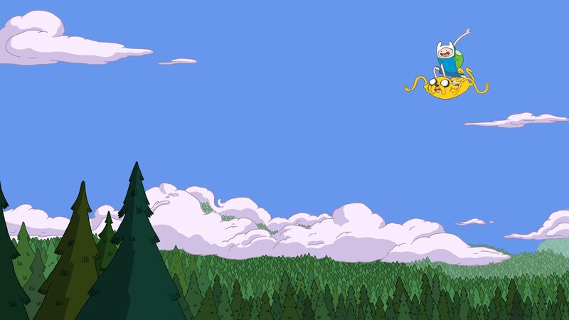 Boy Riding Dog in Sky