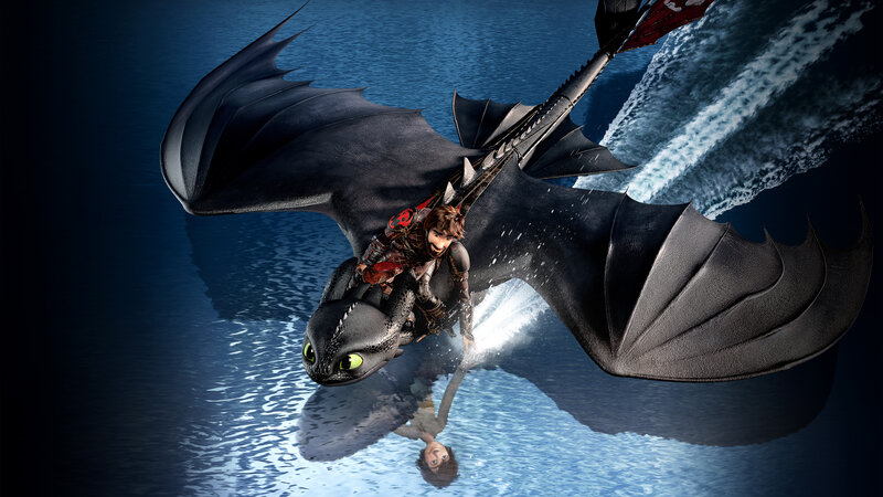 Boy Riding Dragon — Blue, Dramatic