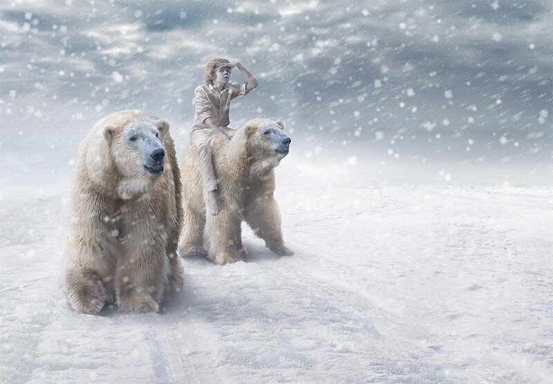 Boy Riding Polar Bears