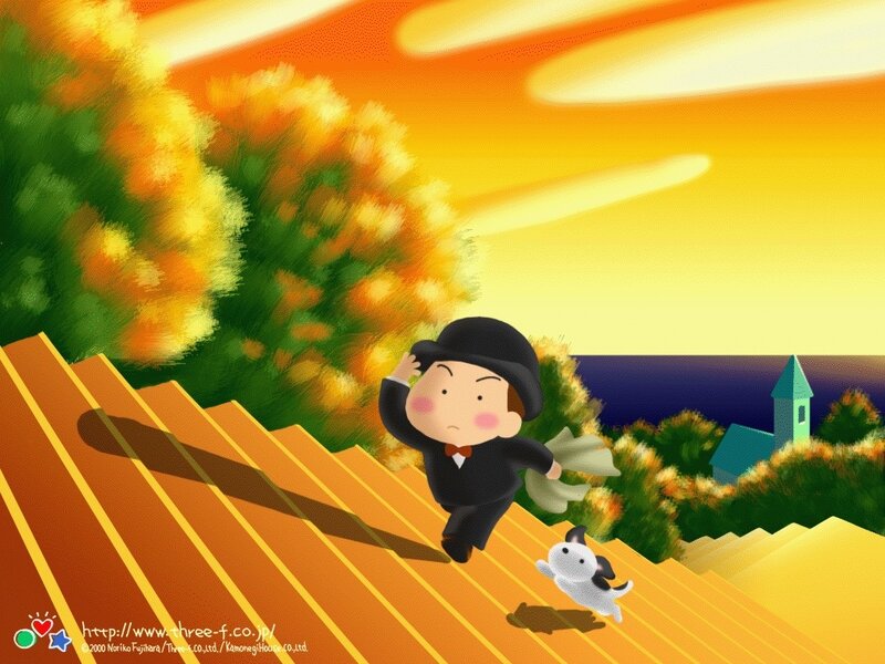 Boy Running Up Stairs