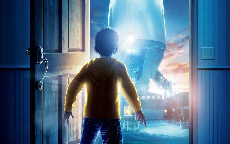 boy sees alien robot