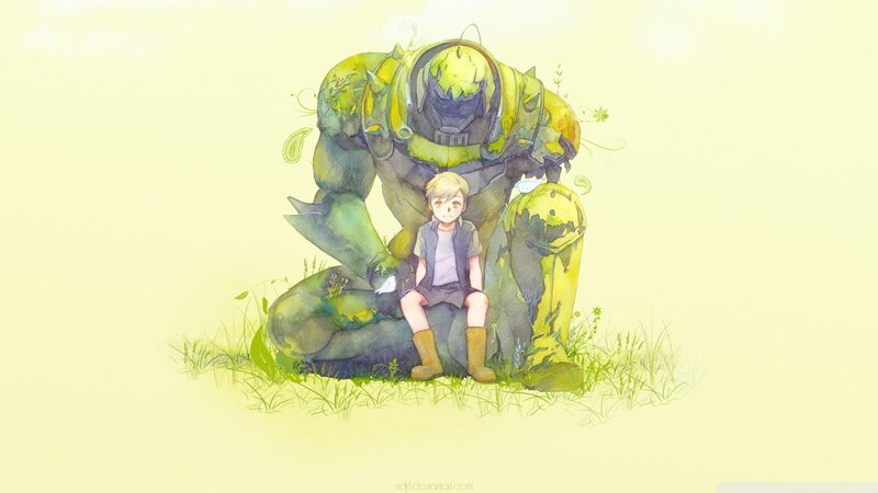 Boy Sitting with Robot