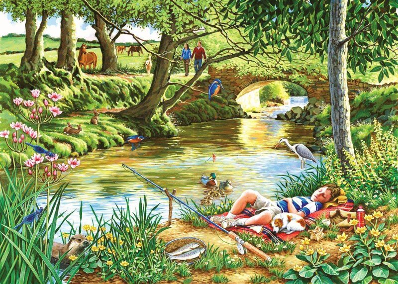 Boy Sleeping by River