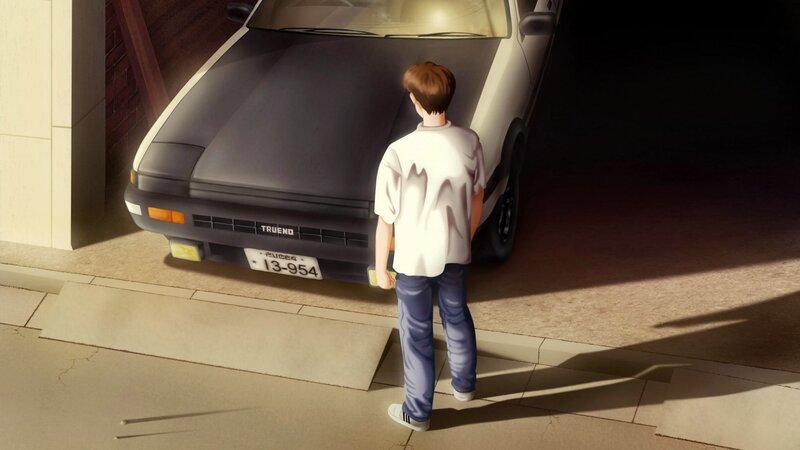 Boy Standing by Car — White