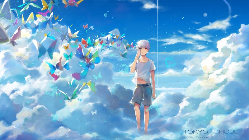 Boy Standing in Clouds