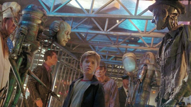 Boy Surrounded by Robots