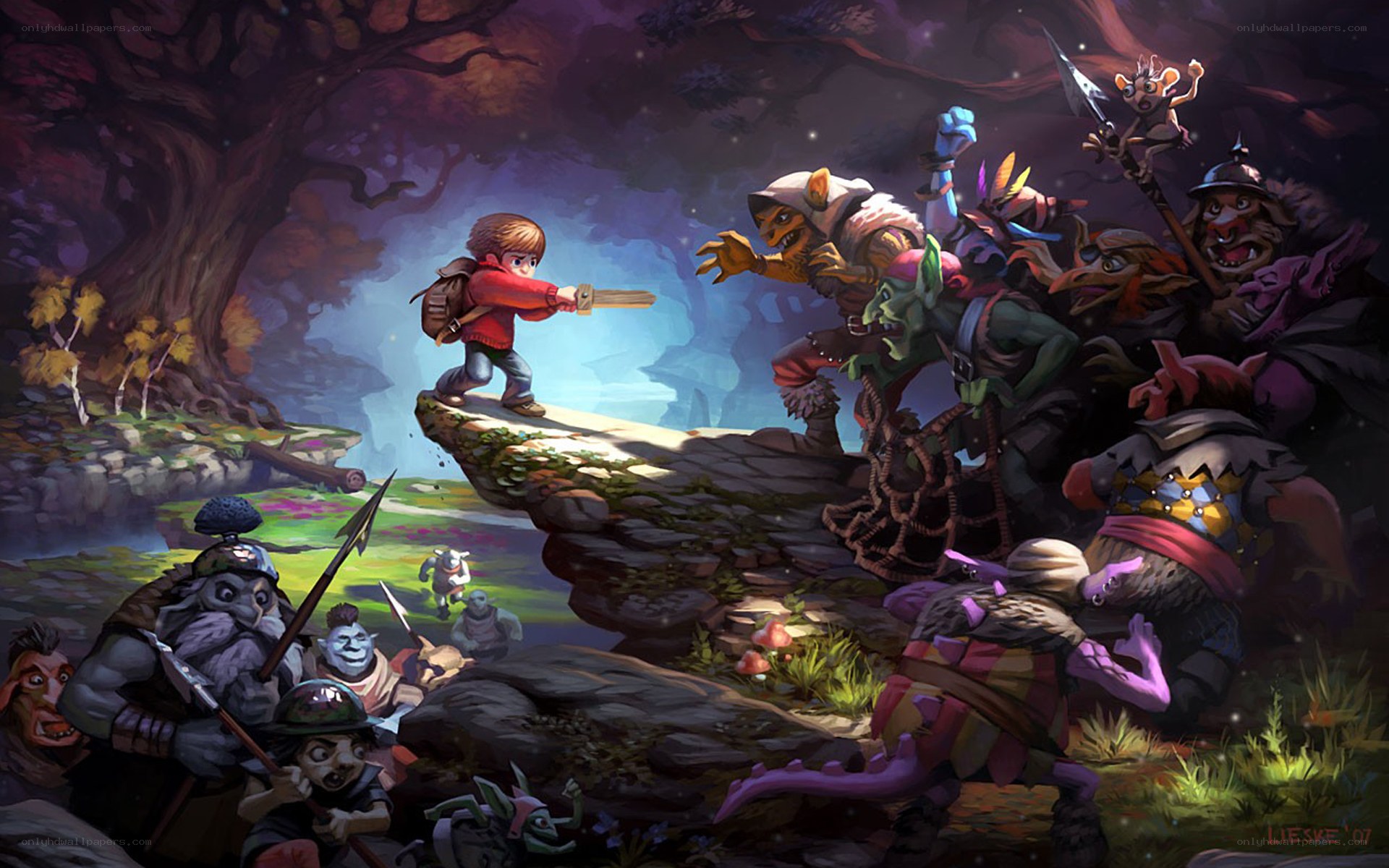 Boy vs goblin horde