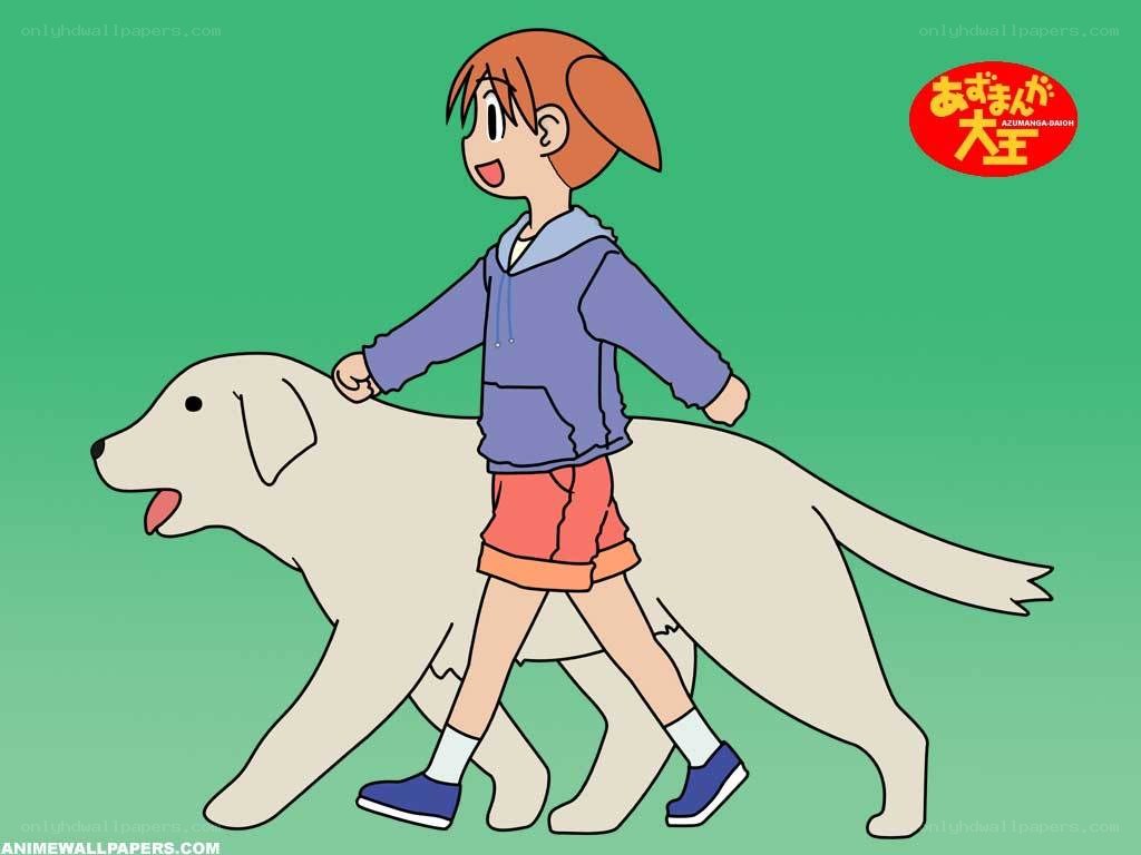 boy walking dog