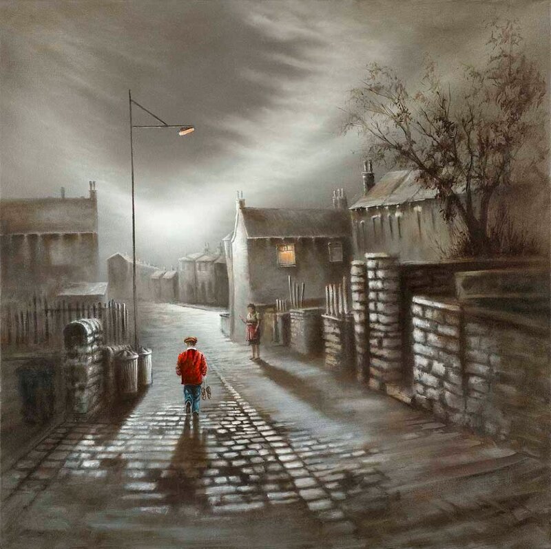 Boy Walking Down Alley