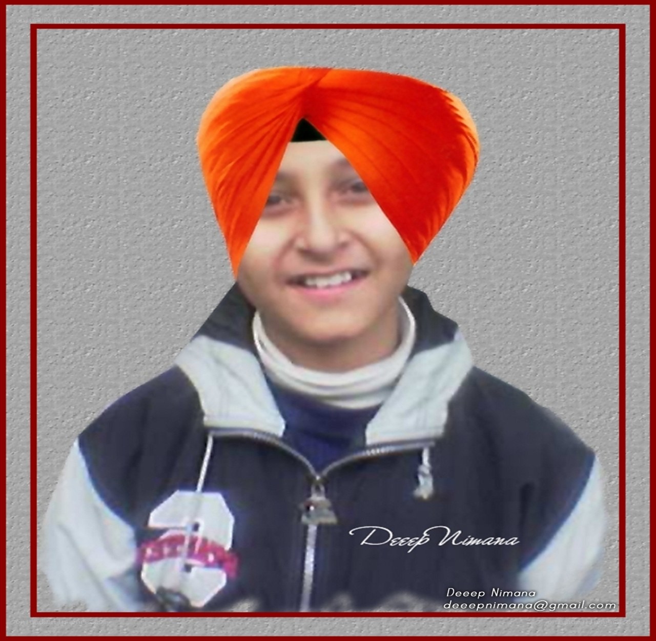 boy wearing orange turban