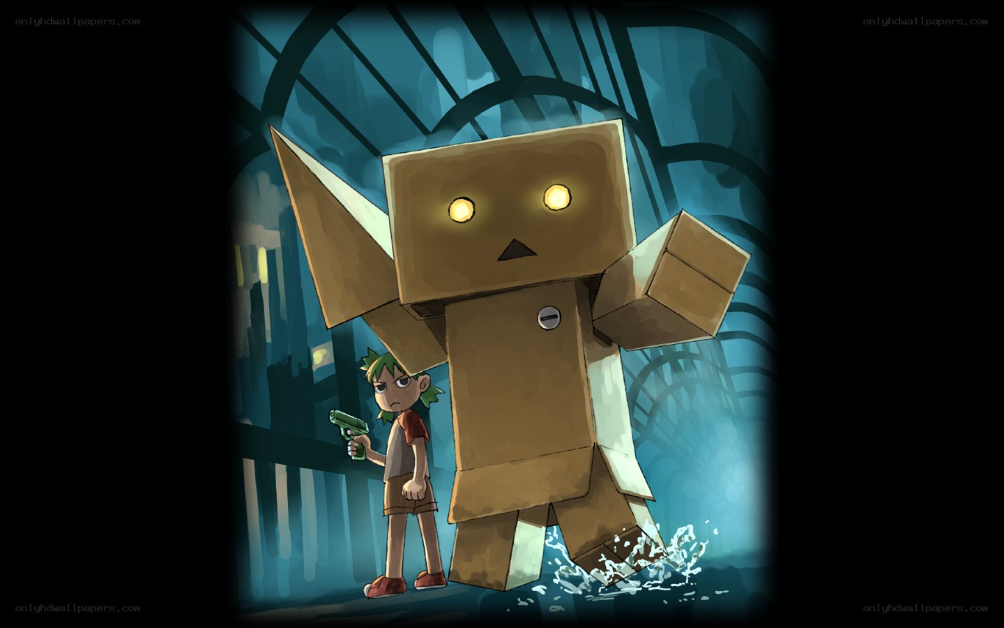 Boy with a robot companion