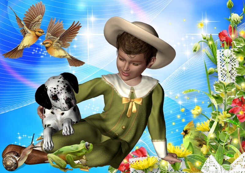 Boy with Animals
