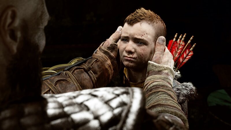 Boy with Blood on Face — Brown, Dramatic, Night