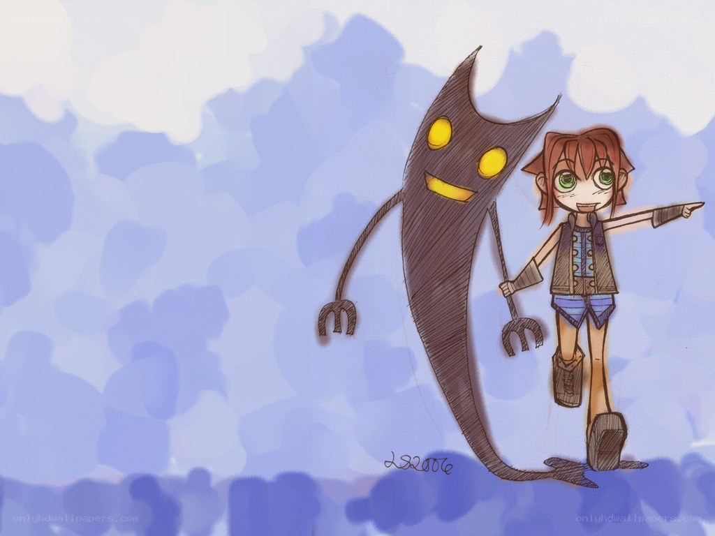 Boy with dark creature