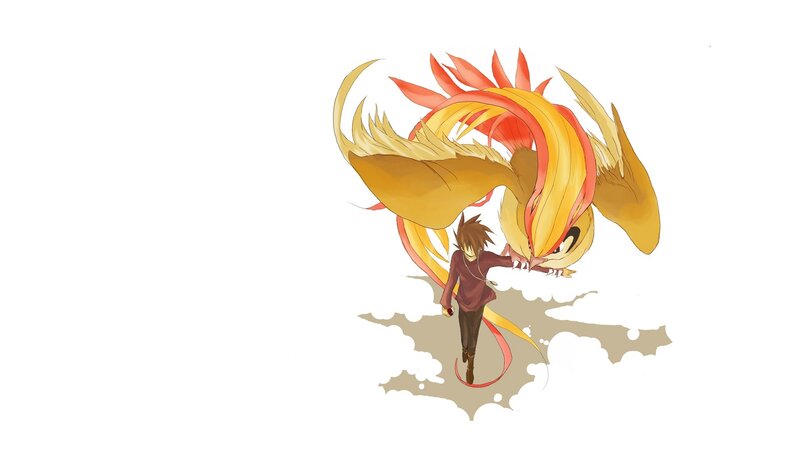 Boy with Dragon — Yellow, Dramatic