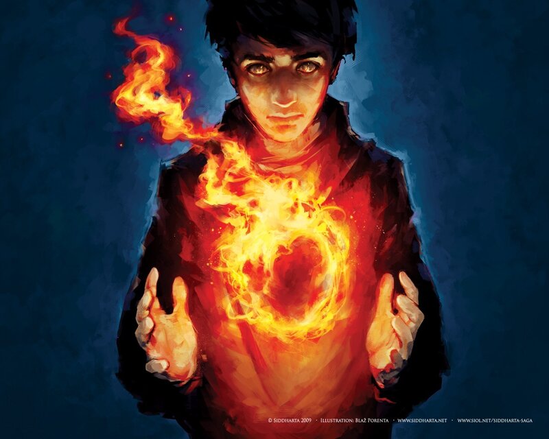 boy with fire magic