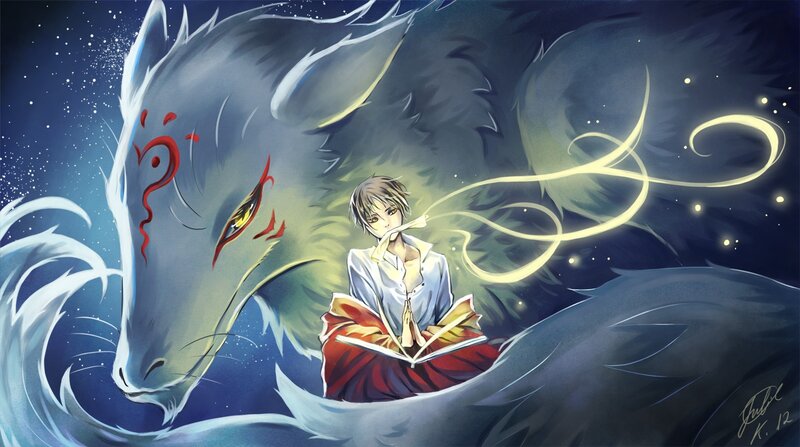 Boy with Fox Spirit — Blue, Serene