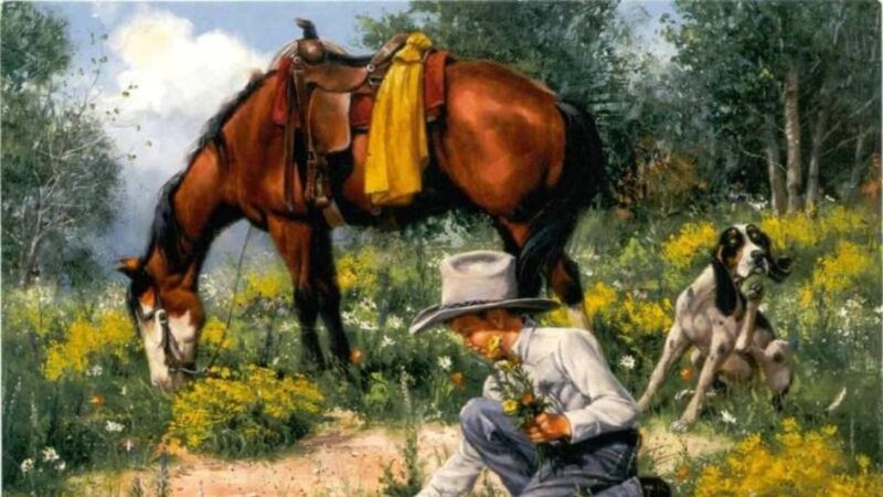 Boy with Horse and Dog