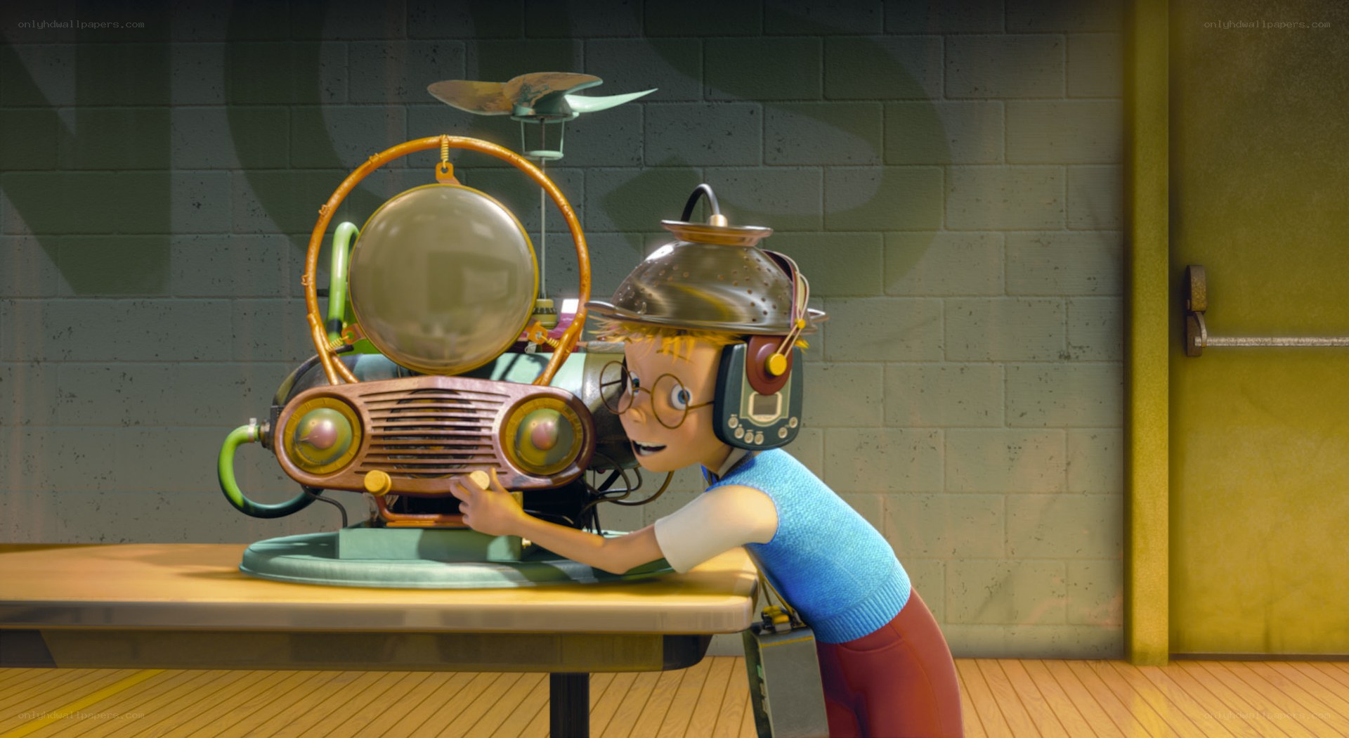 boy with invention machine