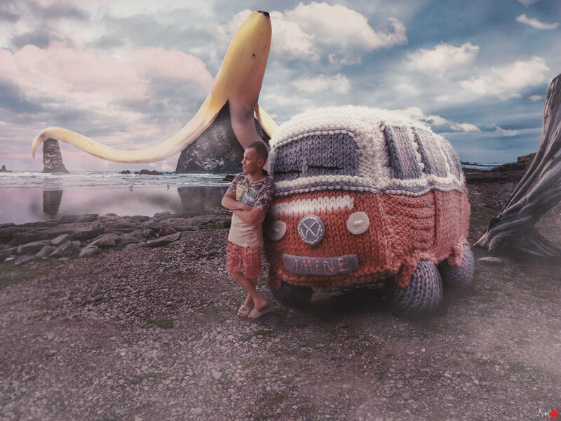 Boy with Knitted Van
