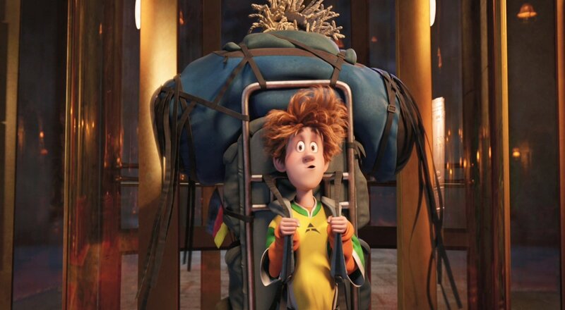 Boy with Large Backpack — Yellow