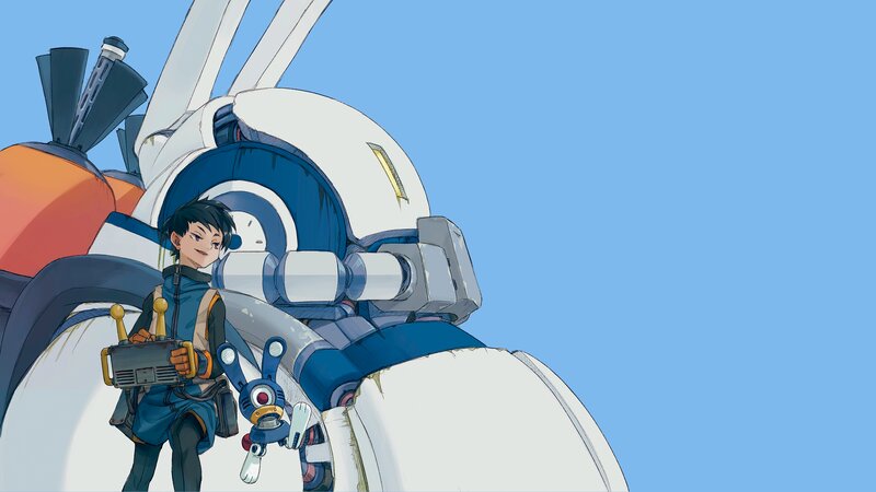 Boy with Robot — Blue