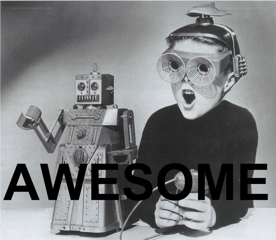 boy with robot toy