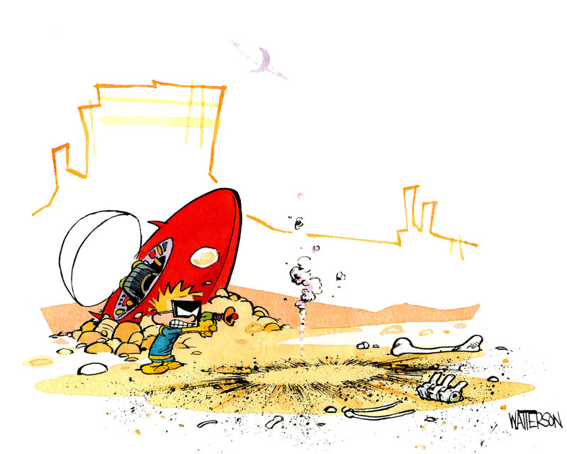 Boy with rocket ship