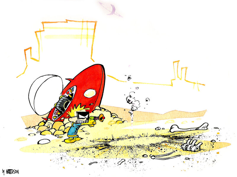 Boy with rocket ship