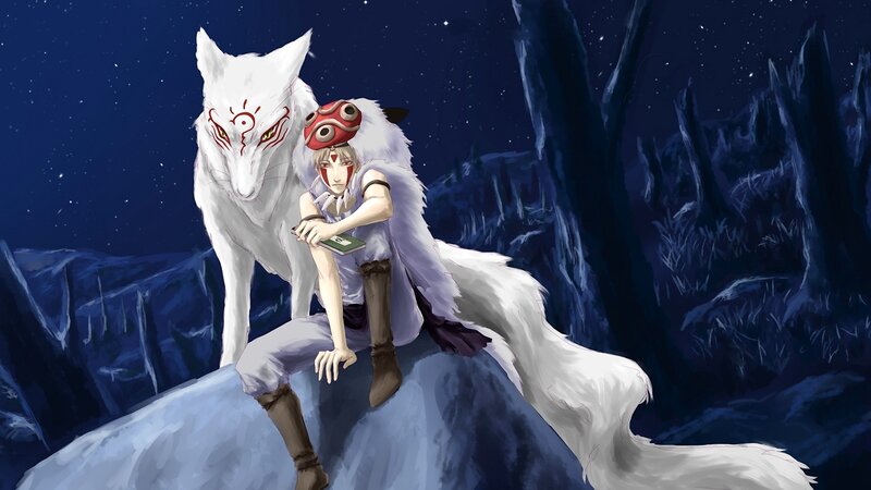 Boy with White Fox — Blue