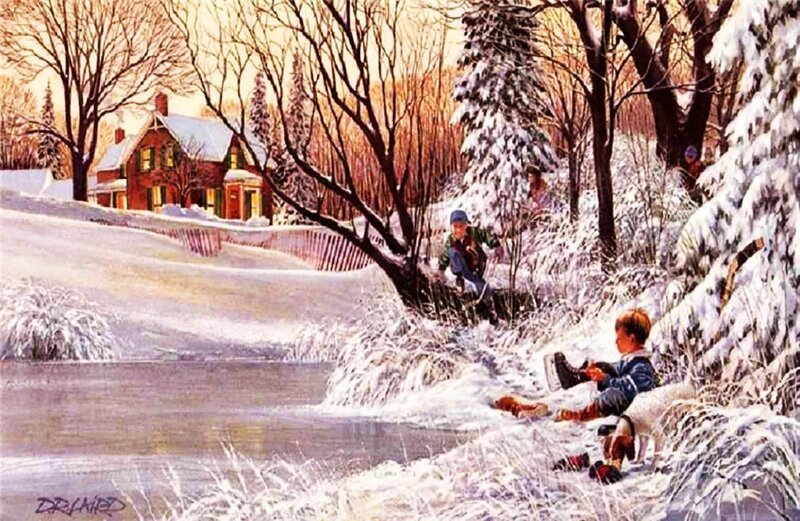 Boys Ice Fishing
