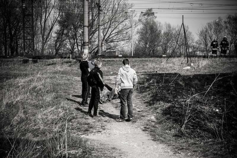Boys Near Train Tracks