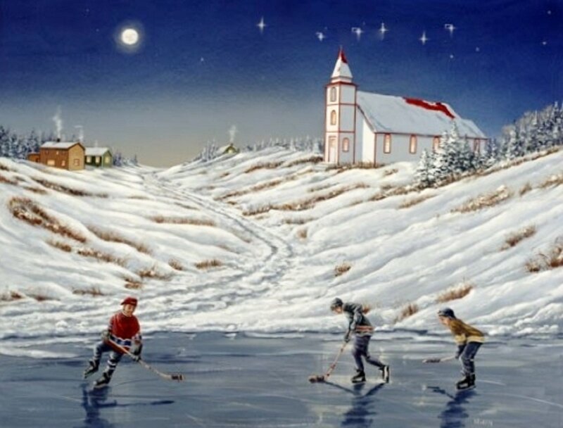Boys Playing Hockey