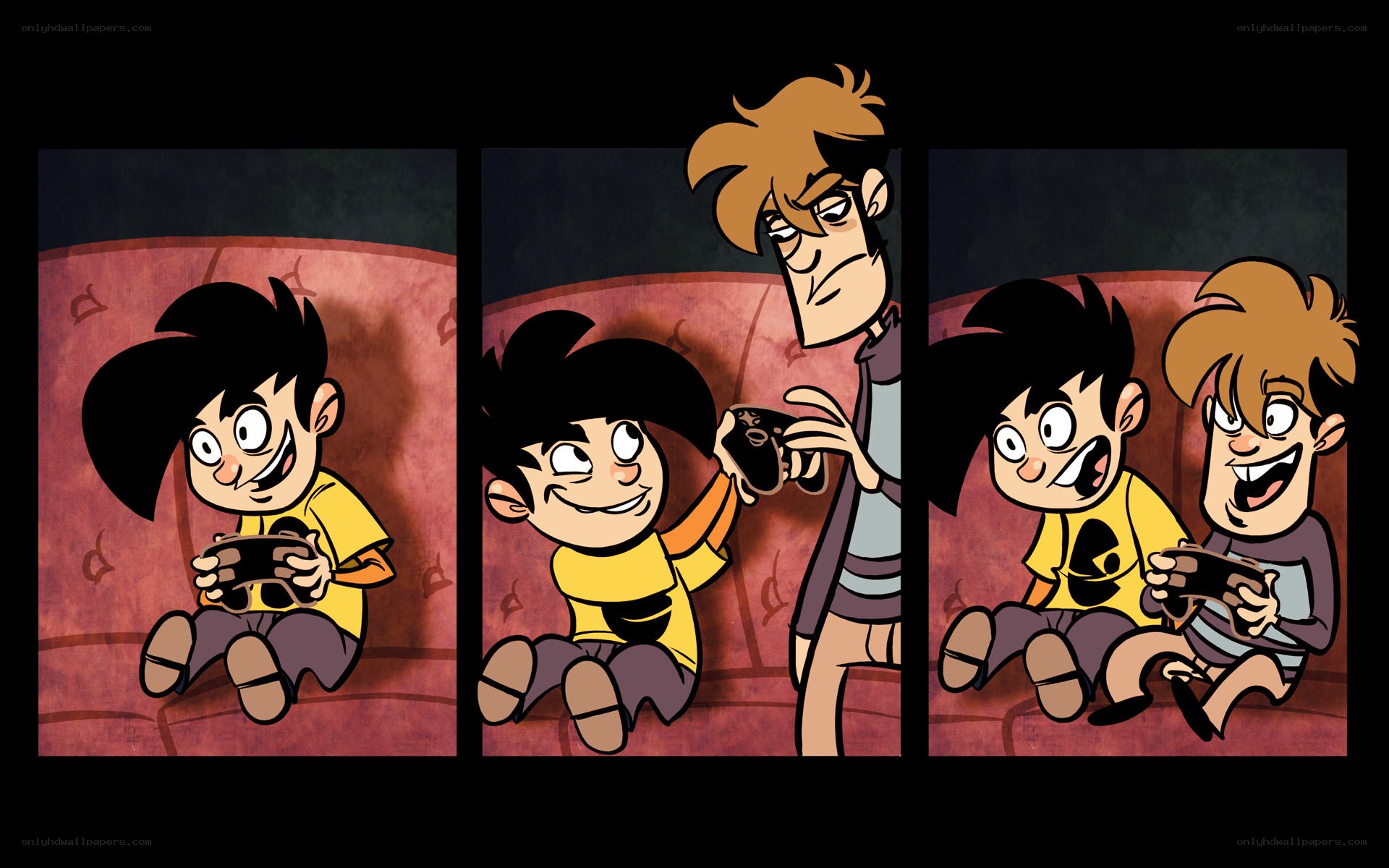 boys playing video games