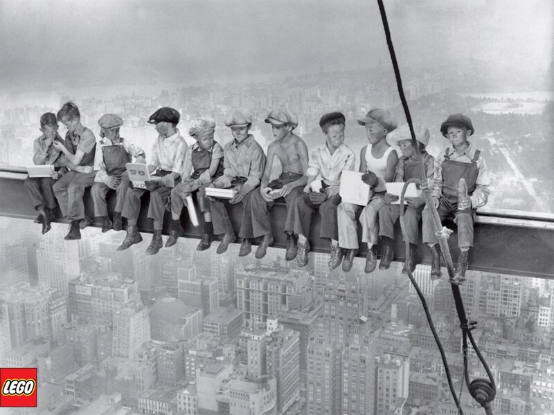 Boys Sitting on Beam