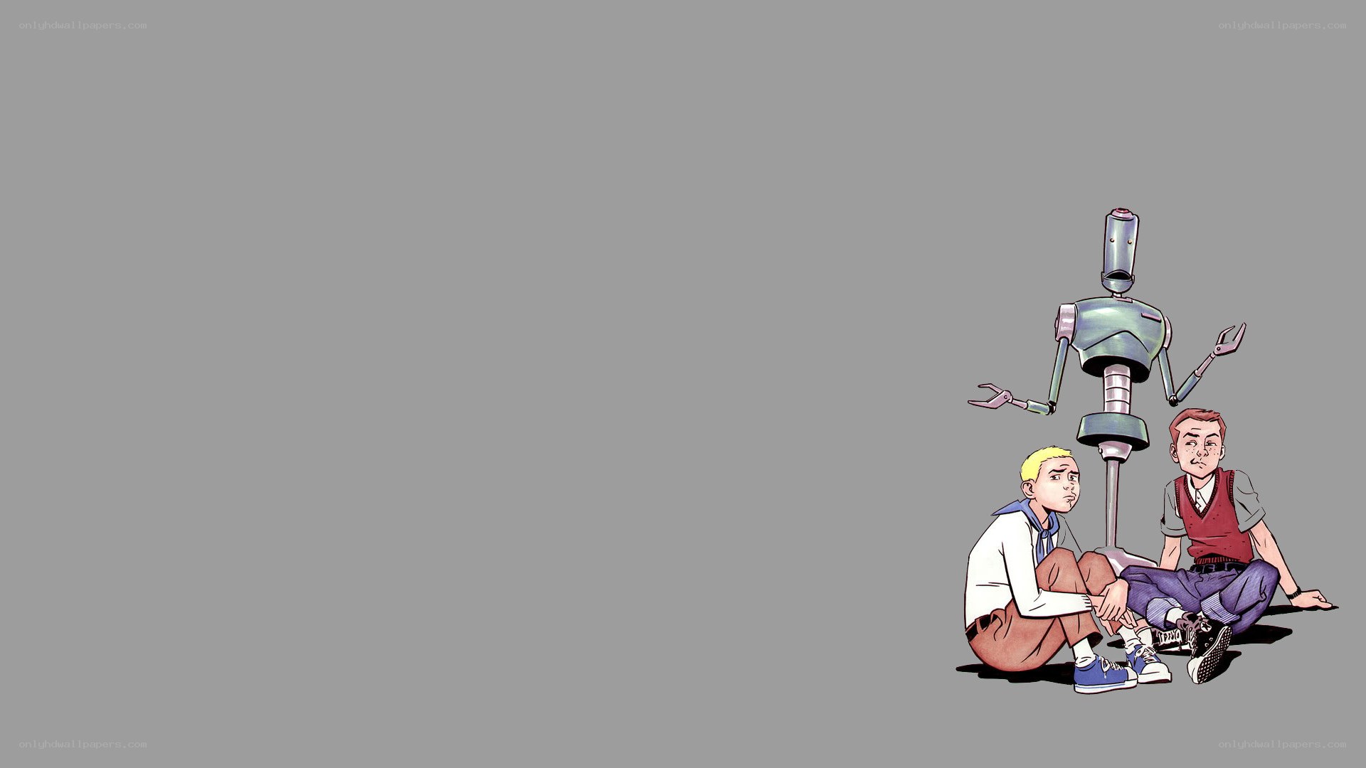 boys with robot companion